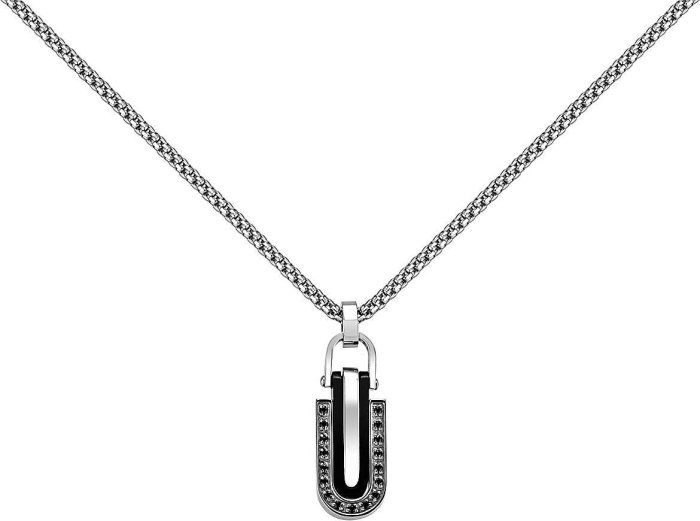 Кулон из стали с сталью и шпинелью (Арт.ugl_403)