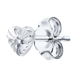 Серьга из серебра с фианитом (Арт.94170396)