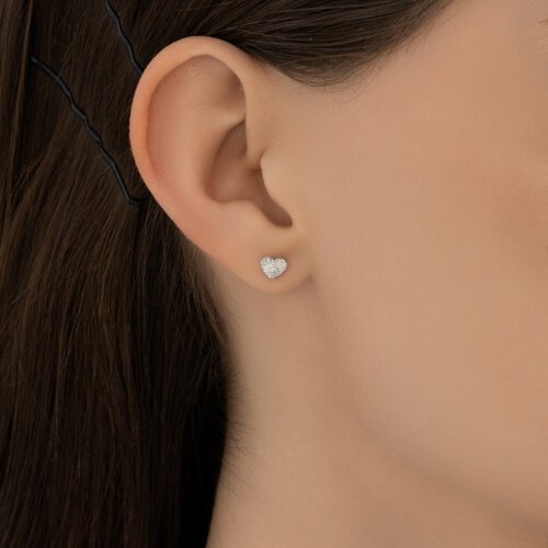 Серьга из серебра с фианитом (Арт.94170396)