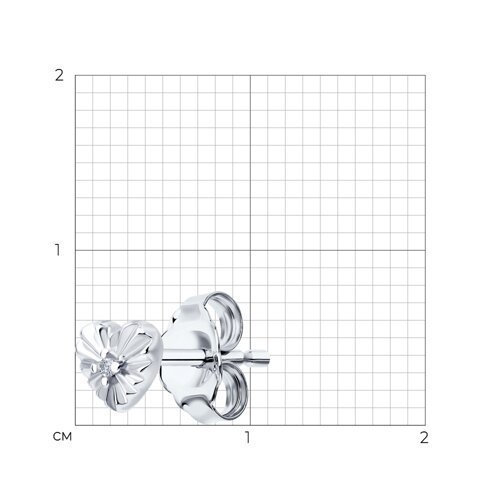 Серьга из серебра с фианитом (Арт.94170396)