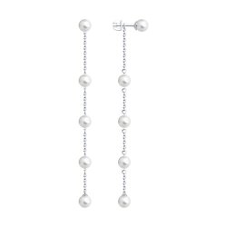 Серьги из серебра с жемчугом (Арт.94025985)