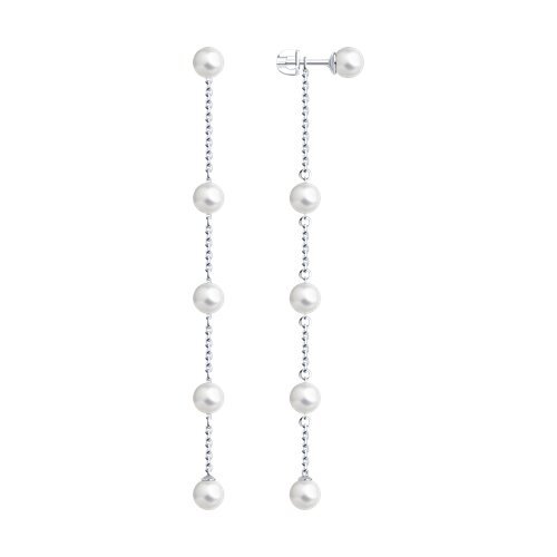 Серьги из серебра с жемчугом (Арт.94025985)