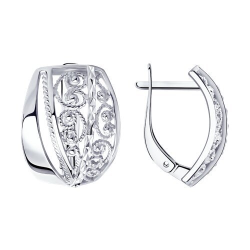 Серьги из серебра с алмазной гранью (Арт.94-120-00638-1)
