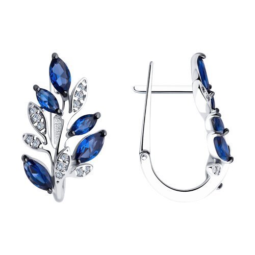 Серьги из серебра с фианитами (Арт.94026493)