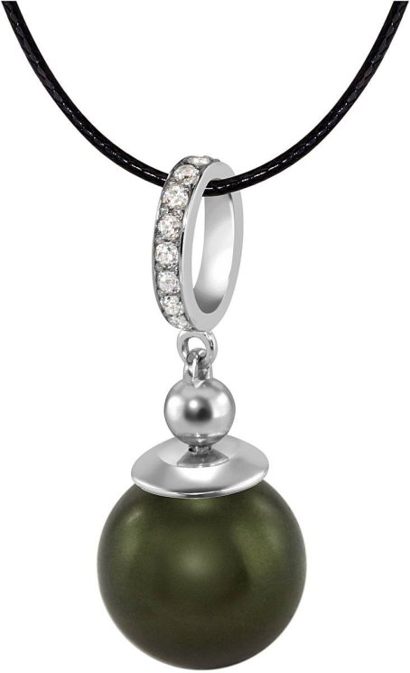 Кулон из серебра с жемчугом и кристаллом swarovski (Арт.aap-1-b-12-34-s)