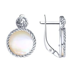 Серьги из серебра с перламутром (Арт.94-320-01627-1)