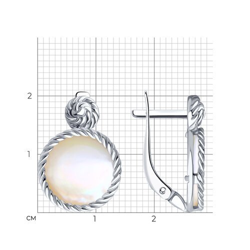 Серьги из серебра с перламутром (Арт.94-320-01627-1)