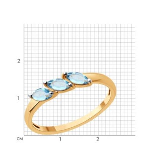Кольцо золотое с топазом «Небесный акцент» Соколов (арт.51-310-02012-1)