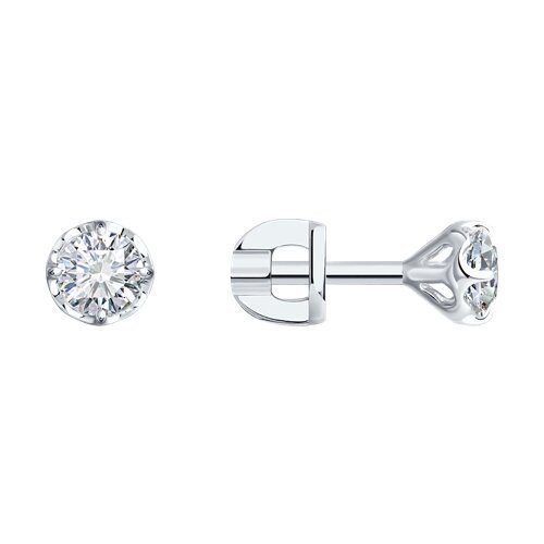 Серьги из белого золота с бриллиантами (Арт.9020061-36)