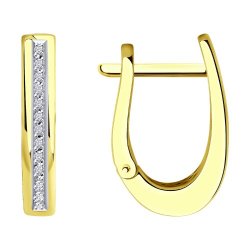 Серьги из желтого золота с бриллиантами (Арт.53-220-01356-2)