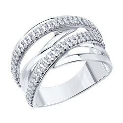 Кольцо из серебра с фианитами (Арт.94013792)