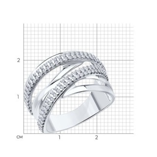 Кольцо из серебра с фианитами «Линии Света» Соколов (арт.94013792)