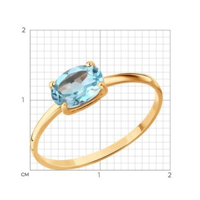 Кольцо золотое с топазом «Небесная Легкость» Соколов (арт.717208)
