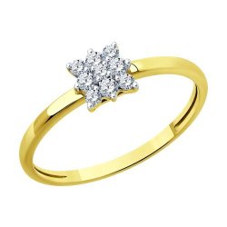 Кольцо из желтого золота с фианитами (Арт.019200-2)