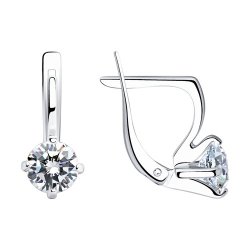 Серьги из серебра с фианитами (Арт.94020121)