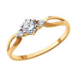 Кольцо из золота с фианитами (Арт.019334)