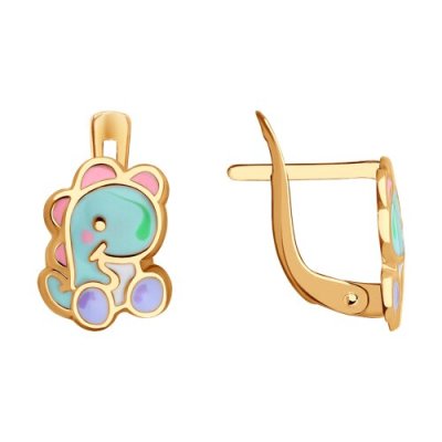 Серьги из золота с эмалью (Арт.0200130)