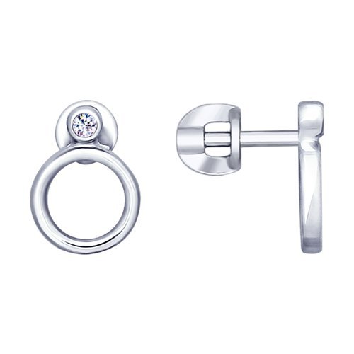 Серьги из серебра с фианитами (Арт.94022966)