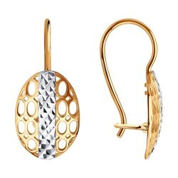 Серьги из золота с алмазной гранью (Арт.027247)