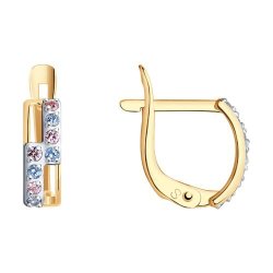 Серьги из золота с фианитами (Арт.027871)