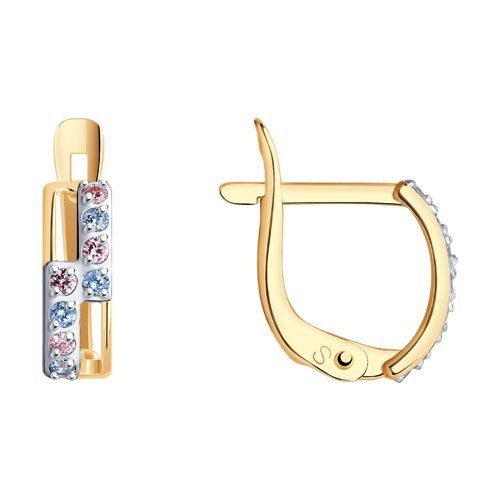 Серьги из золота с фианитами (Арт.027871)