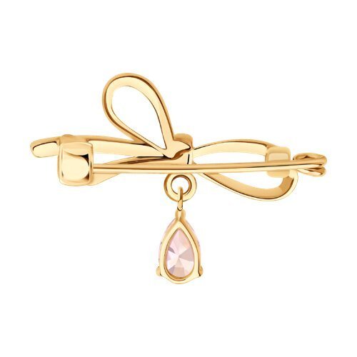 Брошь золотая пробы 585 с ситаллом (Арт.74-00011)