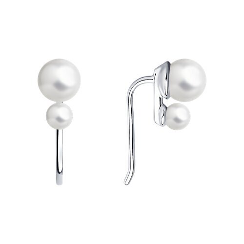 Серьги из серебра с жемчугом (Арт.94025046)