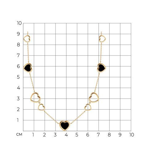 Колье золотое пробы 585 с агатом (Арт.770426)