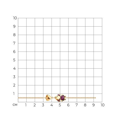 Браслет из золота с красными фианитами (Арт.050891)