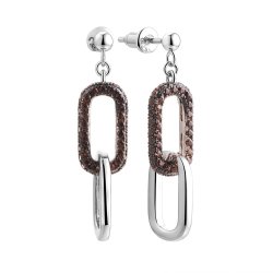Серьги из серебра с фианитом (Арт.cz-e03163-x-wb-x-x-br)