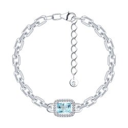 Браслет из серебра с топазом и фианитами (Арт.92050183) Браслет из серебра с топазом и фианитами (Арт.92050183)