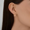 Серьги из золочёного серебра с фианитами и эмалью «Маленький тигрёнок» Соколов (арт.93022452)