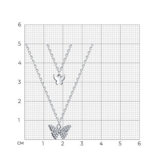 Колье из серебра с фианитами «Парящая бабочка» Соколов (арт.9407-0705)