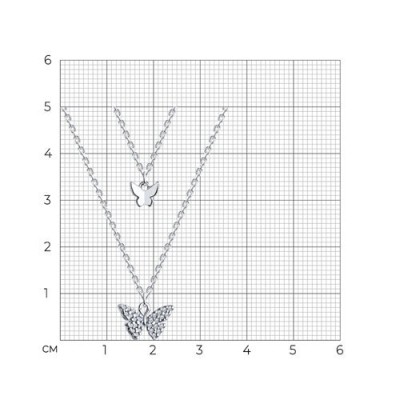 Колье из серебра с фианитами «Парящая бабочка» Соколов (арт.9407-0705)