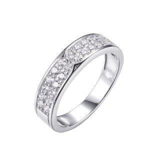 Кольцо серебряное с фианитами «Spark Line Shine» Fresh Jewelry (арт.SL-R00163-X-W-X-X-W)