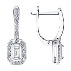 Серьги из белого золота с бриллиантами (Арт.1021745)