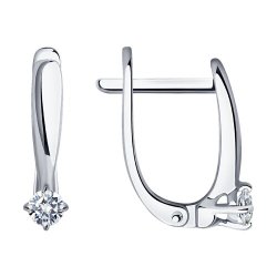 Серьги из белого золота с бриллиантами (Арт.1021834-3-66)