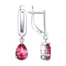 Серьги из серебра с кристаллами «Алая капля» Соколов (арт.94-121-00244-1)