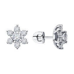 Серьги из белого золота с бриллиантами (Арт.1022009-3)