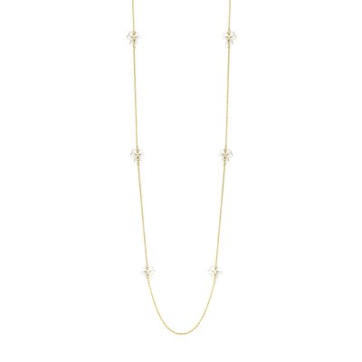 Ожерелье из серебра с керамикой и фианитом (Арт.tc-n02003-w-l-x-x-w)