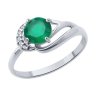 Кольцо из серебра с агатом и фианитами (Арт.94-310-00184-2)
