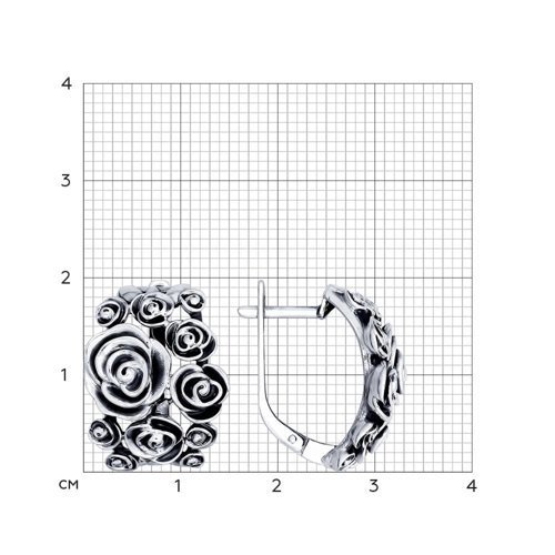 Серьги из чернёного серебра (Арт.95020032)