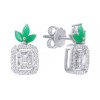 Серьги из белого золота с бриллиантом и изумрудом (Арт.k6208e-0008_sr_em_wg)