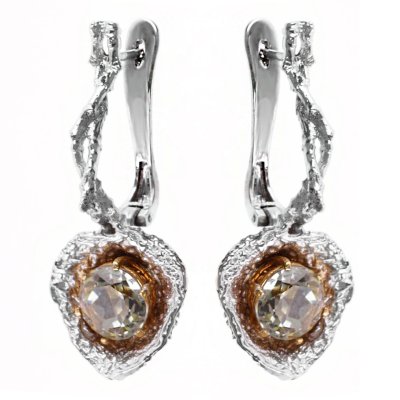 Серебряные серьги BEAVERS с зеленым аметистом 2146az