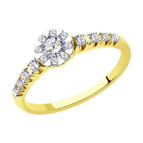 Кольцо из желтого золота с бриллиантами (Арт.1012199-2)