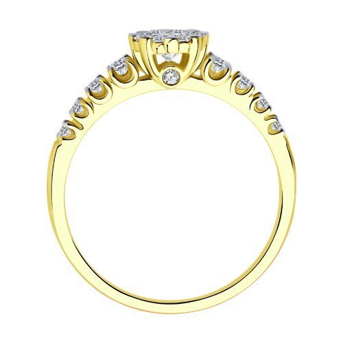 Кольцо из желтого золота с бриллиантами (Арт.1012199-2)