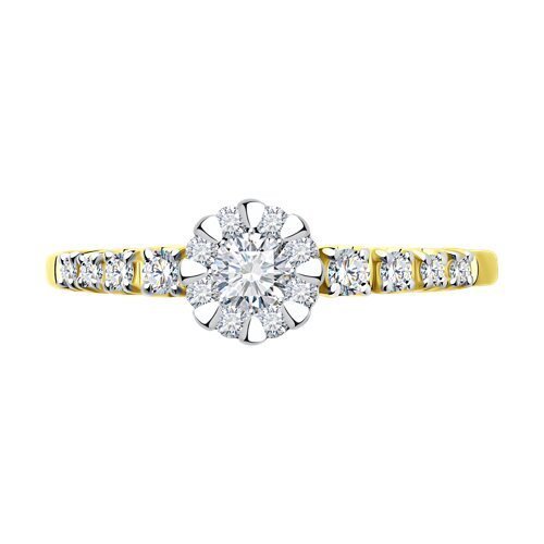 Кольцо из желтого золота с бриллиантами (Арт.1012199-2)