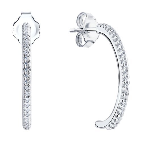 Серьги из серебра с фианитами «Лунный Шик» Соколов (арт.94025689)