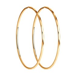Серьги конго из золота с алмазной гранью (Арт.140009)