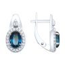 Серьги из серебра с лондон топазами и фианитами (Арт.92021684)